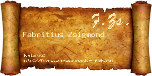 Fabritius Zsigmond névjegykártya